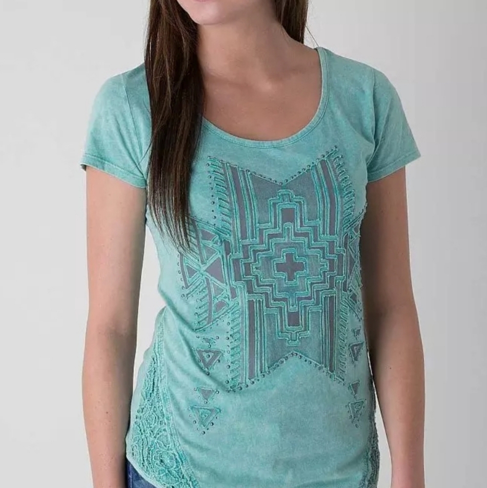 Buckle Daytrip Mineral Wash Top Size Medium Mint